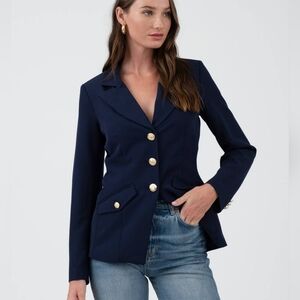 Navy Blazer with Gold Buttons